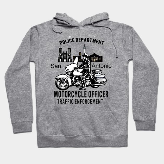 San Antonio Motorcycle officer Hoodie by BishBashBosh